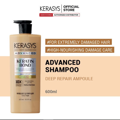 Dầu gội xả Hàn Quốc Kerasys Keratin Bond Shampoo phục hồi chuyên sâu cho tóc hư tổn, làm phồng và ngăn rụng tóc 600ml