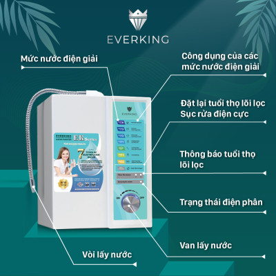 Máy Lọc Nước Điện Giải iON Kiềm EVERKING EK-79 - Hàng Chính Hãng