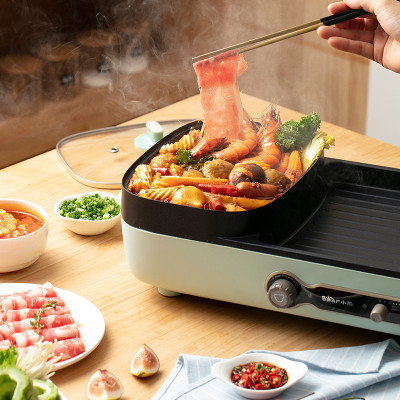 Nồi Điện Đa Năng, Nồi Lẩu Nướng 2 Trong 1 BEAR DKL-C15G1 Dung Tích 3 Lít Công Suất Cao 1600 W - Hàng Chính Hãng