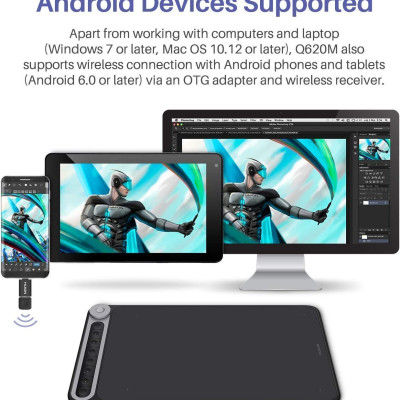 HUION inspiroy Dial Q620M Graphic Tablets - Bảng vẽ Cảm ứng - Hàng chính hãng