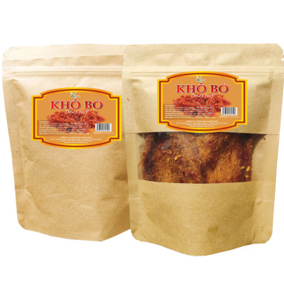 [COMBO 2 TÚI ZIP TỔNG 500G] THỊT BÒ KHÔ LOẠI MIẾNG MỀM CAY NGON HIỆU SK FOOD