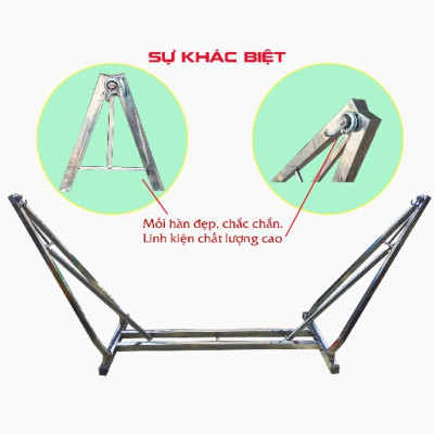 Võng inox dày 1mm bao gồm lưới dù ( BH KHUNG 24 THÁNG )