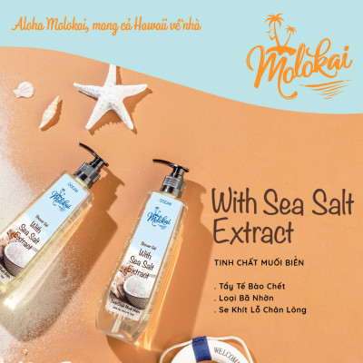 Sữa tắm tinh chất muối biển Molokai (1200ml) - trắng sữa