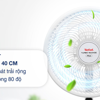 Quạt đứng Tefal TB Silence Plus VH689690-Trắng Cánh Trắng- Hàng chính hãng