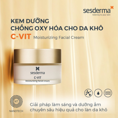 Kem dưỡng chống oxy hóa Sesderma C-VIT Moisturizing Facial cho da khô 50ml