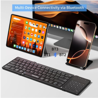 Bàn phím gấp gọn không dây Bluetooth Newmen BK66 Foldable với Touchpad - Hàng chính hãng