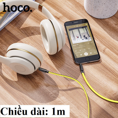 Cáp âm thanh AUX 2 đầu 3.5 mm cho điện thoại laptop hoco UPA16 dây dẹp 1m _ Hàng chính hãng