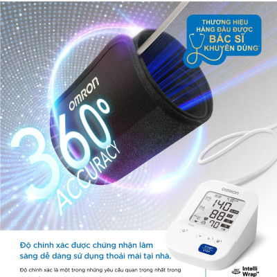 Máy Đo Huyết Áp OMRON HEM-7156T-A Kèm Adapter Chính Hãng - Kết Nối Điện Thoại - IntelliSense
