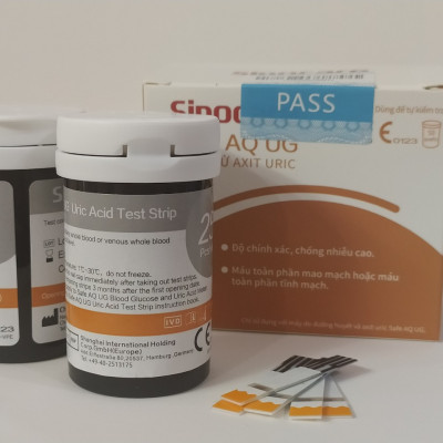BỘ MÁY ĐO ĐƯỜNG HUYẾT VÀ AXIT URIC ( BỆNH GÚT ) 2 TRONG 1  KÈM 100 QUE KIM