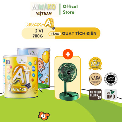 Combo 2 Hộp Sữa Hạt Miwako A+ Vị Vani & Vị Gạo Hộp 700g Nhập Khẩu Malaysia, Sữa Hữu Cơ Cho Bé Từ 1 Tuổi Dị Ứng Đạm Bò Chậm Nói Giúp Phát Triển Trí Não Chiều Cao