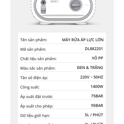 [TẶNG Ổ CẮM ĐIỆN + MIẾNG RỬA XE] Máy Xịt Rửa Mini Động Cơ Lõi Đồng Deli Cao Áp Chính Hãng 1 đổi 1 Bảo Hành 36 Tháng Rửa Xe Tưới Cây Vệ Sinh Nhà Cửa