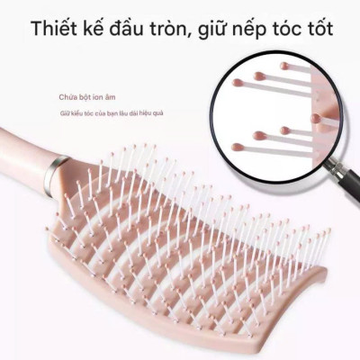 Lược gỡ rối, tạo kiểu chải tóc làm phồng tóc hình bán nguyệt, lược chải tóc gỡ rối tạo kiểu