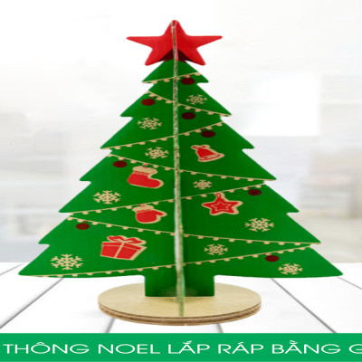 MFK05 - 14x14x25 cm - Cây thông noel lắp ráp bằng giấy carton - Cây thông noel trang trí Giáng Sinh