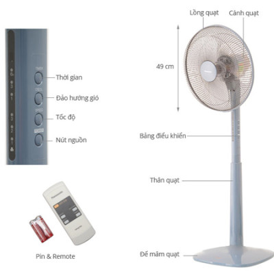 Quạt Đứng Panasonic F-409KB - Blue - Hàng chính hãng