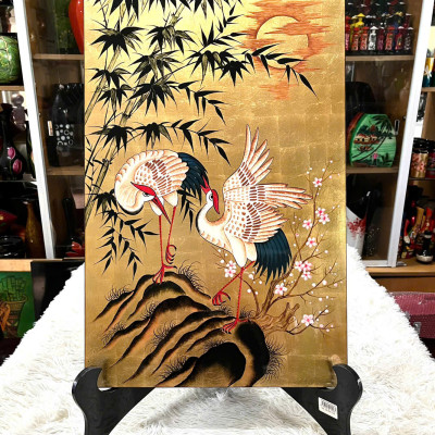 Tranh sơn mài dát vàng,bạc, cẩn ốc cao cấp Thanh Bình Lê size 40x60 cm