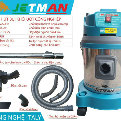 Máy Hút Bụi Công Nghiệp Jetman 25L+30L+40L Hàng chính hãng 100%  (Bảo hành 1 năm)