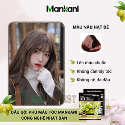 Gói Dầu Gội Nhuộm Tóc, Phủ Bạc Thảo Dược Mankani [Gói 25ml - Nâu Hạt Dẻ]