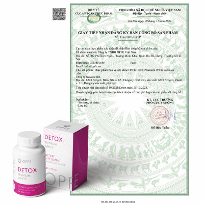 Thực phẩm BVSK OPFE Detox Premium White capsules (120 viên), Hungary (Made in EU) 100% Thảo dược tự nhiên
