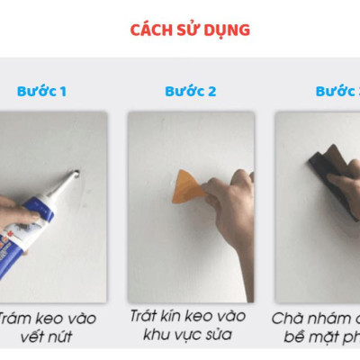 Keo Bột bả vá tường thông minh siêu tốc tiện lợi tặng kèm bay khi mua 2 sản phẩm trở lên