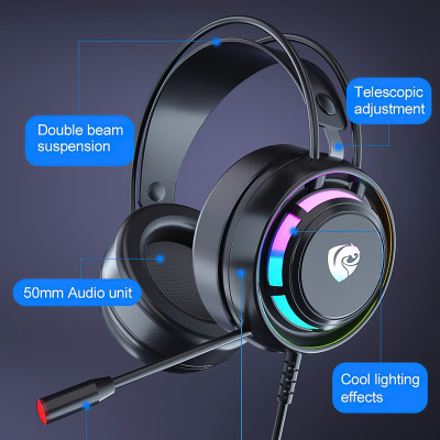 Tai Nghe PSH300 Led RGB Gaming Headset jack USB tiện lợi cho máy tính laptop hàng nhập khẩu