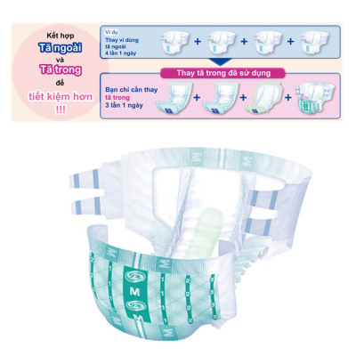 Combo Tã dán cho người già (size L) và Miếng lót mỏng Livedo
