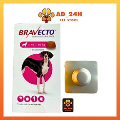Bravecto diệt ghẻ, ve rận, bọ chét (chó 40 - 56kg)