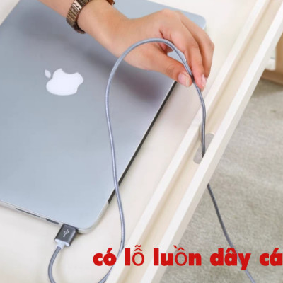 Bàn làm việc, đọc sách gấp gọn bàn học sinh - sinh viên có khe để ipad và cắm bút sử dụng gọn gàng