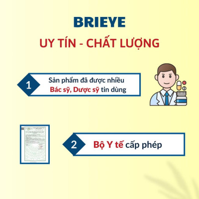 Viên uống Brieye Dược Phẩm An Châu hỗ trợ giảm nguy cơ đục tinh thủy hỗ trợ thị lực cho mắt vitamin e hộp 3 vỉ 30 viên