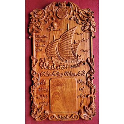 Dốc lịch gỗ hương đục nổi-Thuận Buồm Xuôi Gió -TG171.