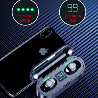 Tai Nghe Bluetooth Amoi F9 kèm Củ Sạc 1A và Cáp Sạc cho Dock Sạc 3500mAh- Hàng Chính Hãng