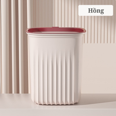 Thùng rác, thùng rác nhựa, chất liêu nhựa dẻo - Chịu lực tốt - Có vòng cố định túi rác - Thay túi rác dễ dàng - Màu hồng
