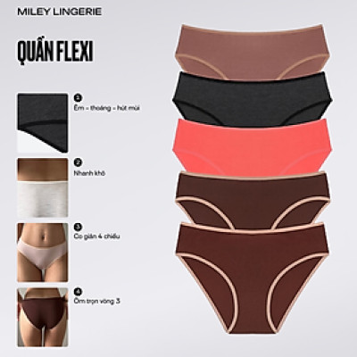 Combo 5 Quần Lót Nữ Cotton Flexi Miley Lingerie - Giao màu ngẫu nhiên