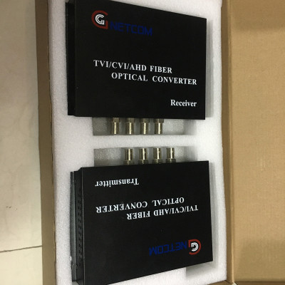 Bộ chuyển đổi video sang quang 4 kênh GNETCOM HL-4V-20T/R-1080P (2 thiết bị,2 adapter) - Hàng Chính Hãng