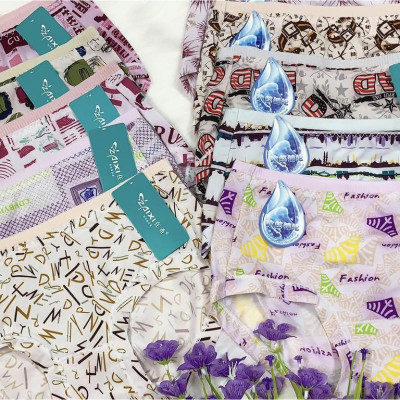 Combo 10 Quần lót nữ thun lạnh họa tiết 66658 - Nhiều màu sắc, chất liệu thun lạnh mát mẻ và độ co giãn tốt