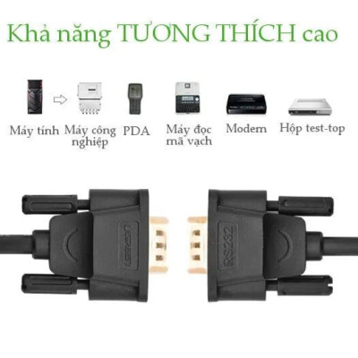 Ugreen UG20153DB101TK 1.5M màu Đen Cáp tín hiệu 2 đầu COM RS232 dương cao cấp - HÀNG CHÍNH HÃNG