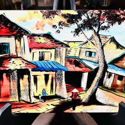 Tranh Sơn Mài - PHỐ CỔ VIỆT NAM | Size 20x30 cm | Nghệ Thuật Truyền Thống – Trang Trí Tinh Tế