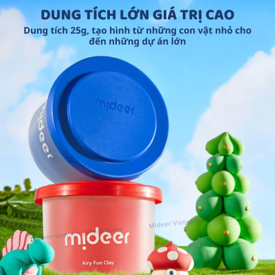 Đất nặn tự khô 24- 36 màu Mideer đất sét tạo hình mô hình AIRY FUN CLAY