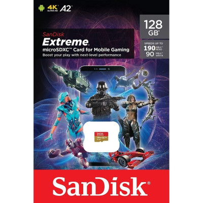 Thẻ nhớ microSDXC SanDisk Extreme UHS-I 4K UHD Video A2 U3 V30 Mobile Gaming - Hàng chính hãng