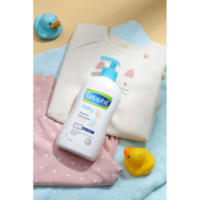 Combo Sữa tắm gội Cetaphil Baby W&S with Organic Calendula 400ml + Sữa dưỡng thể Cetaphil Baby with Organic Calendula 400ml