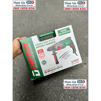 Máy khoan đục bê tông 2chức năng DEKTON DK-2603B, Công suất 1050w ,Tặng kèm 5 mũi, Bảo hành 12 tháng