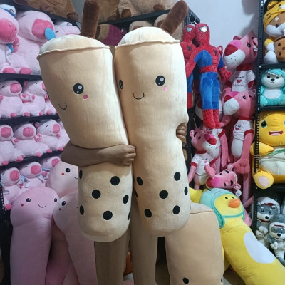 Gối ôm hình ly trà sữa trân châu cute - Size 80cm đến 1m - Quà tặng gấu bông êm mịn cho bé.