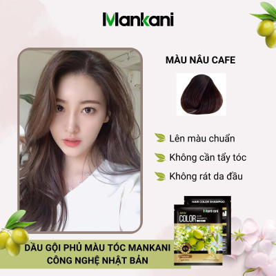 Hộp Dầu Gội Nhuộm Tóc, Thảo Dược Màu Nâu Cà Phê, Mankani [250ml - Chính Hãng]