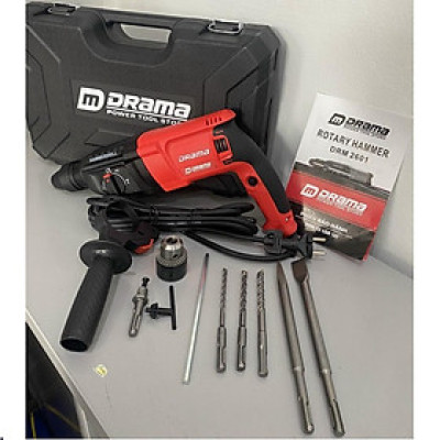 (LOẠI 1) Máy Khoan Đục Bê Tông DRAMA 1350W,  3 Chế Độ 2 - 26 Cam kết 100% Ruột Đồng Máy Khỏe Chạy Êm Bền