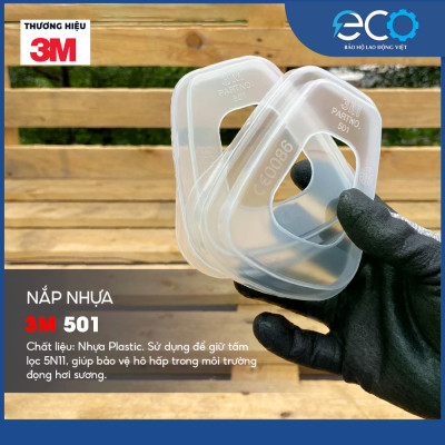 Phin Lọc 3M 6001, 6003, 6006 kết hợp tấm lọc bụi 5N11 cùng nắp giữ 501 lọc hơi hữu cơ xăng dầu phun sơn, chống độc, lọc bụi siêu mịn, vô cơ, hữu cơ