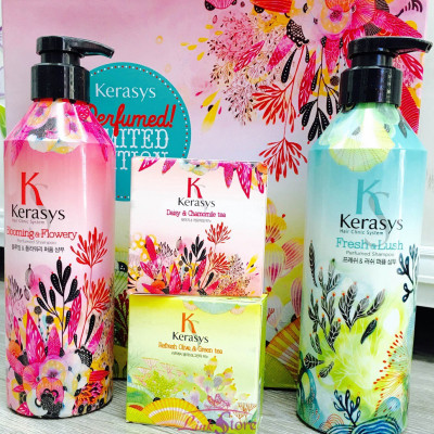Dầu gội/xả nước hoa KeraSys Blooming& flowery - Hương tuyết tùng và linh lan Hàn Quốc 600ml