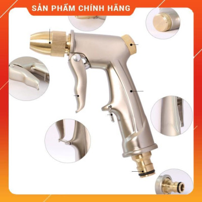 ️ Bộ dây vòi xịt nước rửa xe, tưới cây , tăng áp 3 lần, loại 15m 206701-1 đầu đồng, cút, nối đen