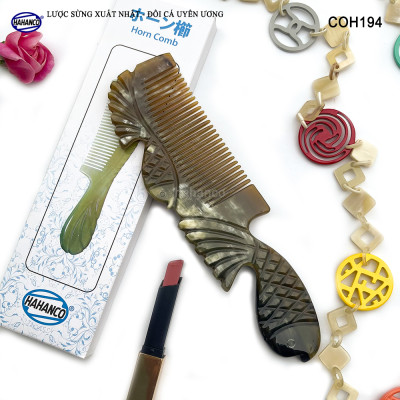  Lược Sừng Vân Nưa Đôi Cá Uyên Ương (Size: XL - 20cm) thể hiện tình yêu vĩnh cửu - Mẫu Cao Cấp Siêu Đẹp - COH194
