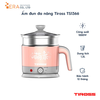 Ca Nấu Đa Năng Tiross TS1366 (1.2L) - Hồng - Hàng chính hãng