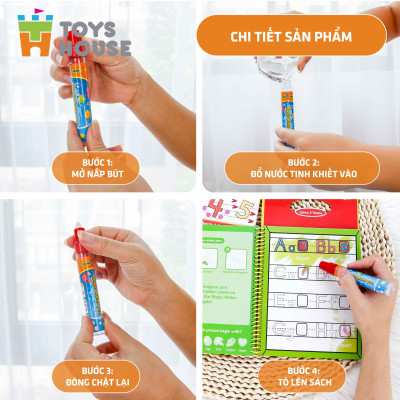 Sách tô màu bút nước thần kỳ Toys House size 29 - Kèm bút nước
