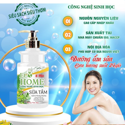 Sữa Tắm Nước Hoa Công Nghệ Sinh Học ECOHOME Kim Ngân Store Giúp Loại Bỏ Bụi Bẩn Trên Da, Không Gây Khô Da, Dưỡng Ẩm Da